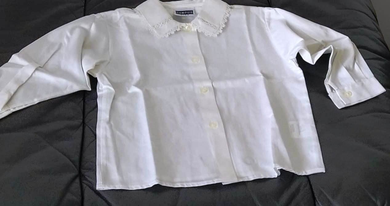 Camicette, T-shirt & Top: Bluse aus 100% Baumwolle mit Spitzenkragen - Grösse 45 - – Nuovo (secondo la descrizione) da Zürich venduto da -italo- 3