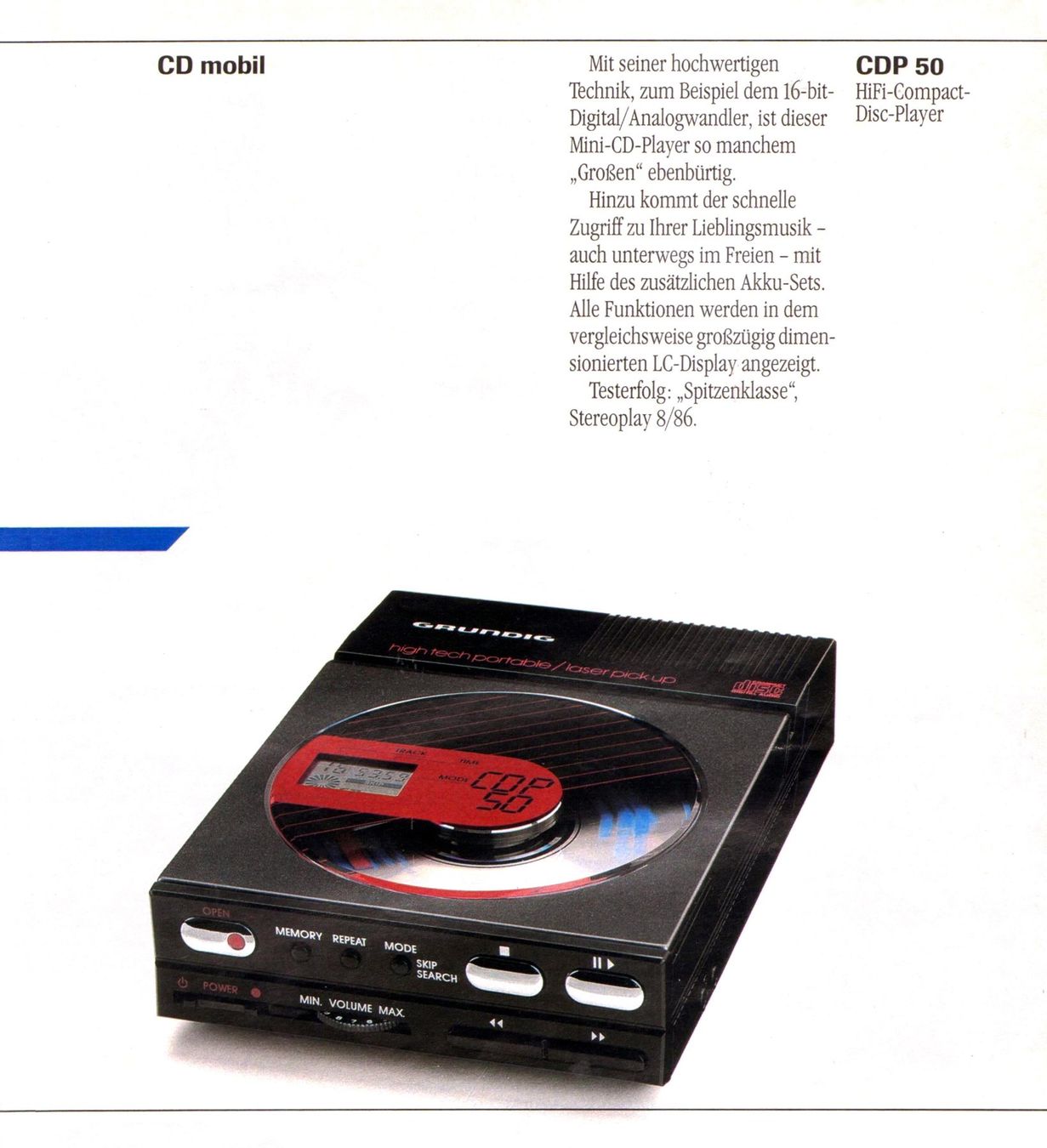 Grundig Lecteur multimedia & Streamer: GRUNDIG CDP-50 CD Player – D'occasion à Basadingen par Modellfan75 4