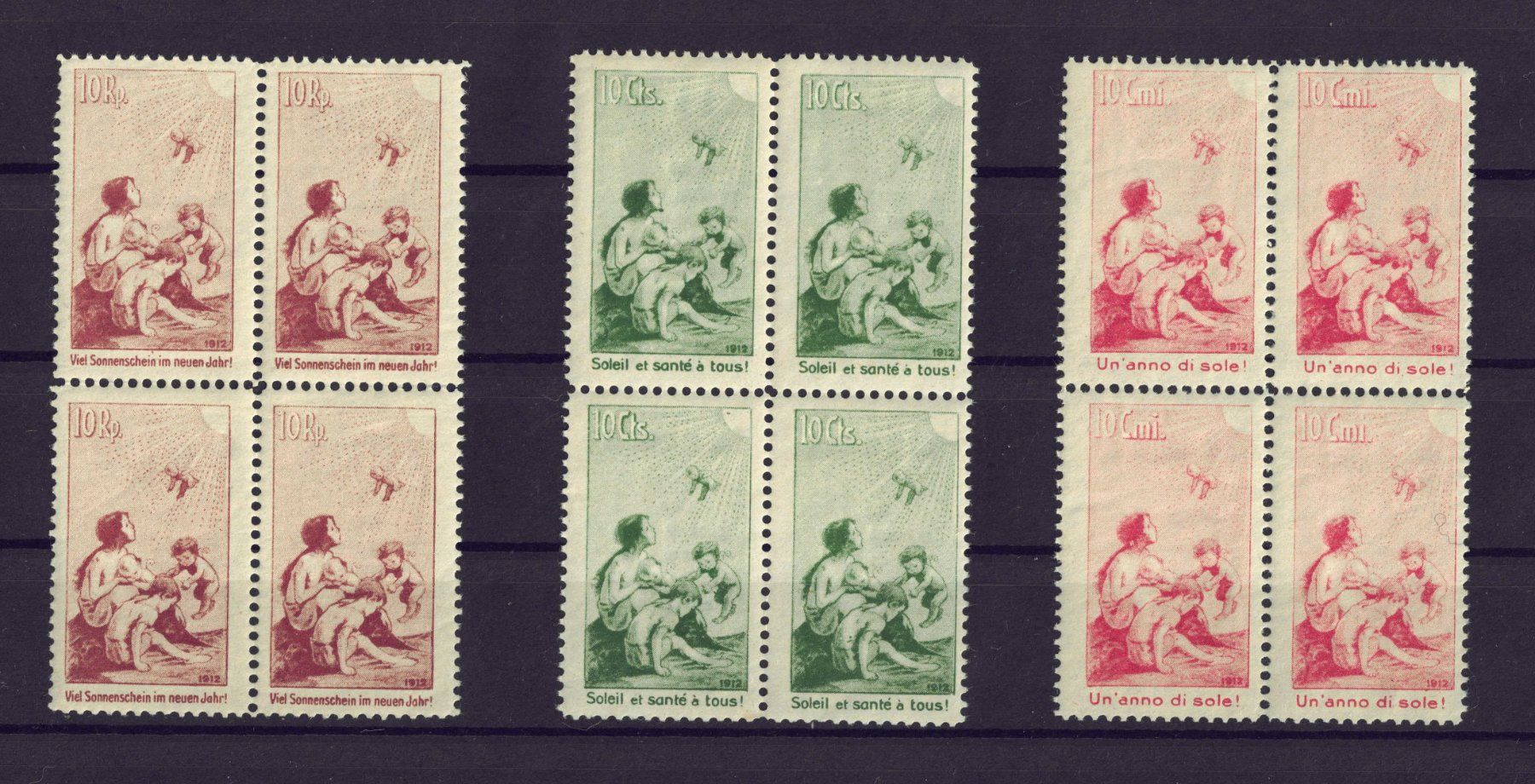 Tutti i francobolli: PJ 1912 Vorläufer I-III, Vierblockserie, postfrisch** – Nuovo (secondo la descrizione) da Lupfig venduto da lubor