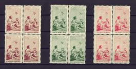 PJ 1912 Vorläufer I-III, Vierblockserie, postfrisch**