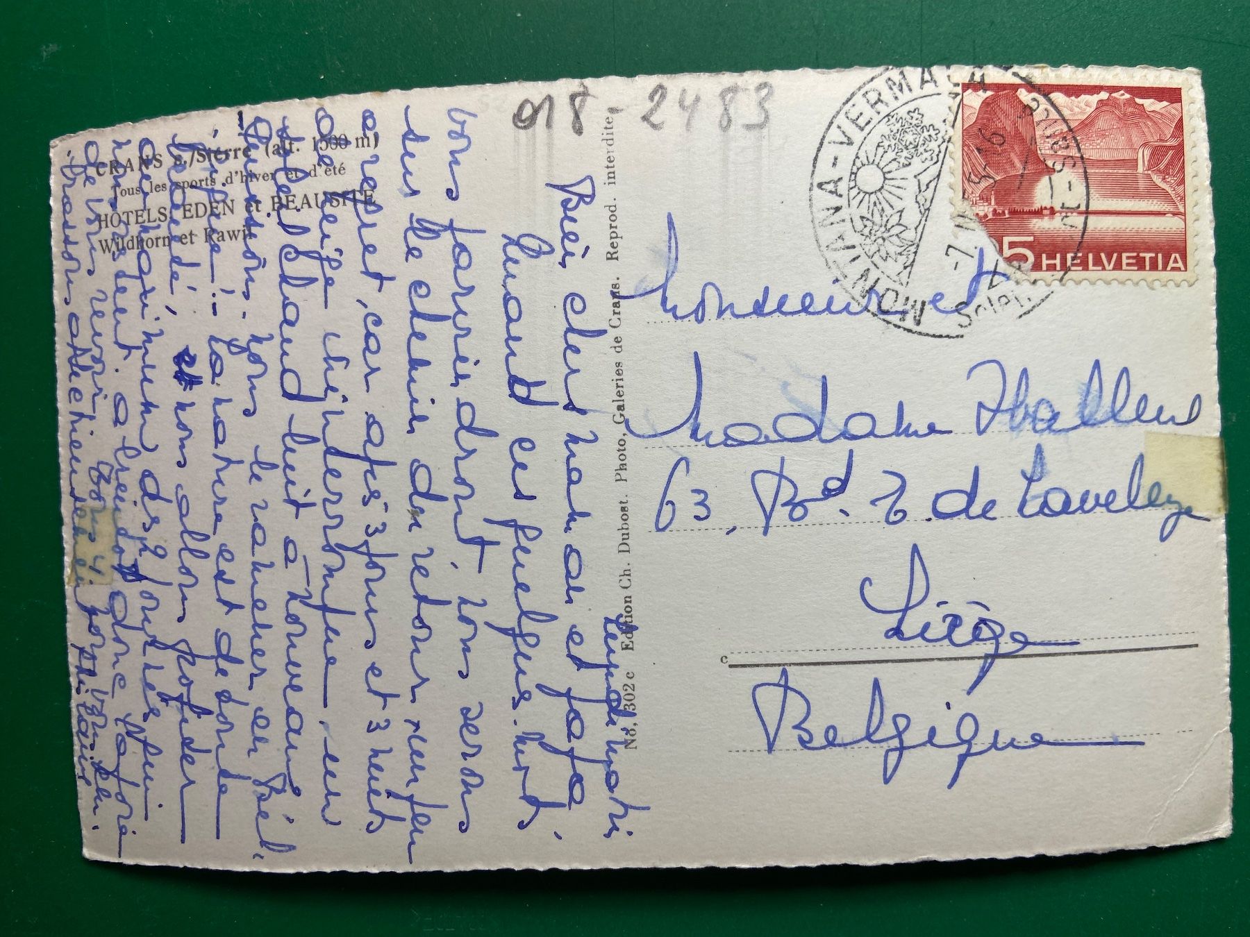 Cartoline postali: Crans s/Sierre – Usato da Steg VS venduto da _vinci_ 1
