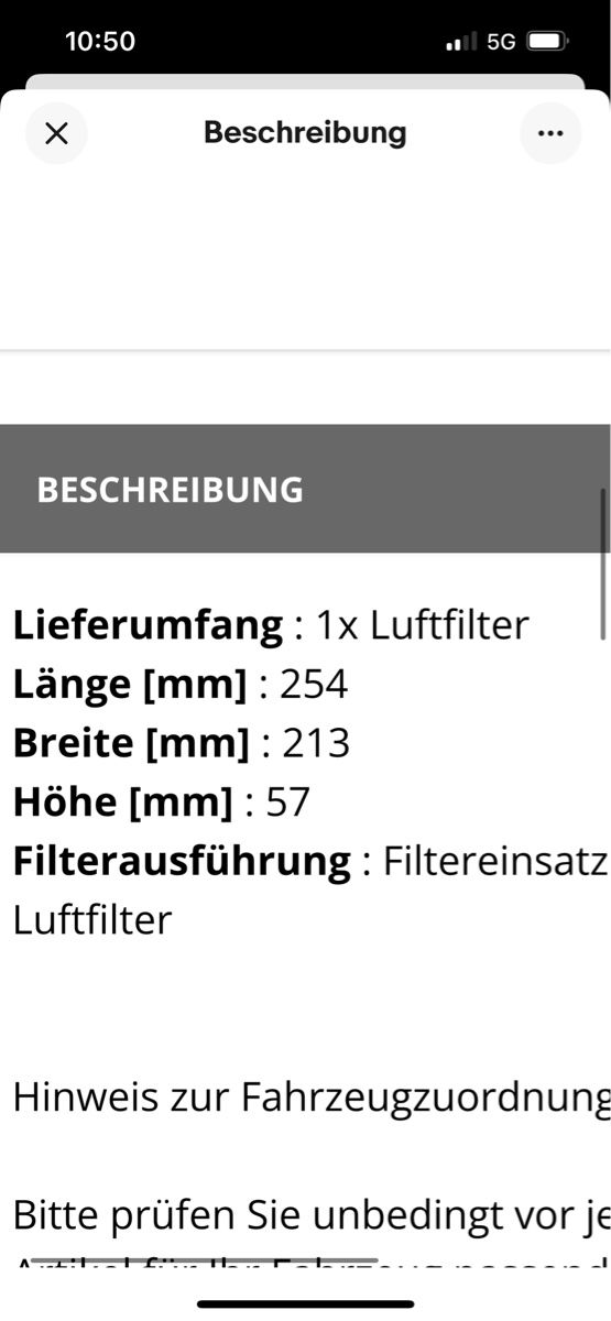 Tutti pezzi di ricambio auto: LUFTFILTER NEU AB FR. 1.- – Nuovo e nell'imballaggio originale da Zürich venduto da sepp69 1