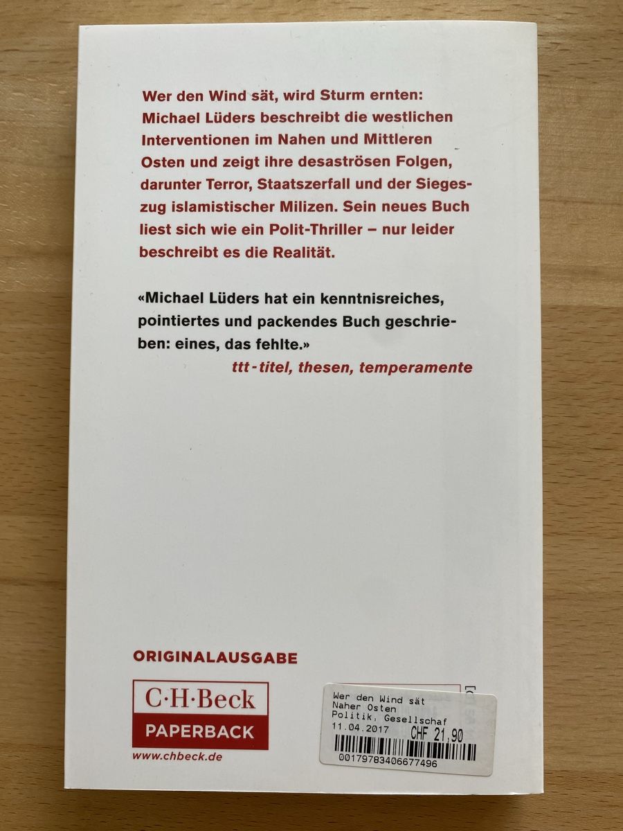 Libri: Wer den Wind sät - Michael Lüders – Usato da Schwarzenburg venduto da Michellu 1
