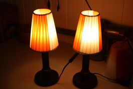 2 TISCHLAMPEN (VINTAGE SCHIRM) LAMPE