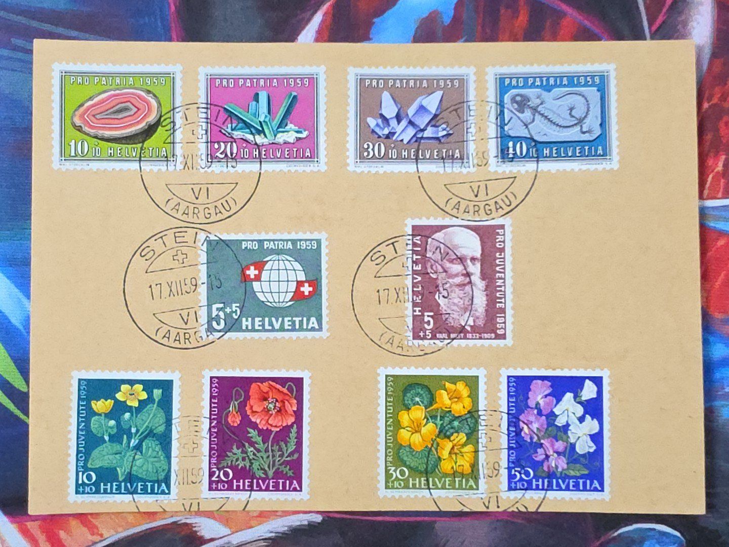 Alle Briefmarken: CL33 Document + Timbre Suisse 1959 – Gebraucht aus Cousset von Patrick_Collections