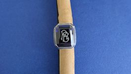 Herren-Silberring mit blauem Stein und Initialien R B