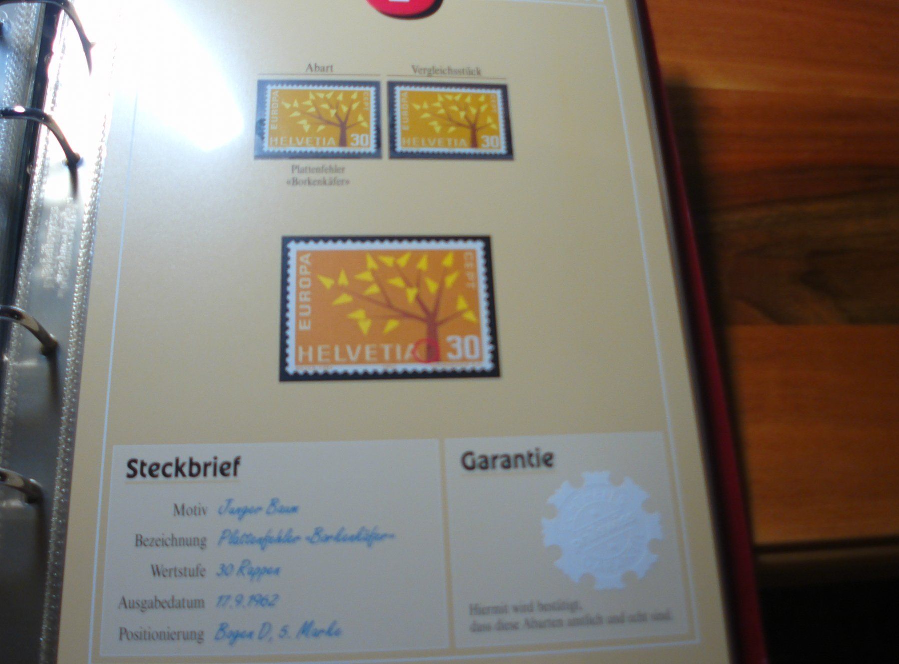 Alle Briefmarken: Abart Junger Baum 1962 **, "Borkenkäfer" – Gebraucht aus Niederwil AG von morostahu 1