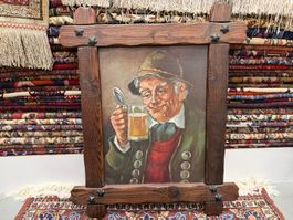 Gemütliches Biertrinker Motiv im urigen Landhausstil