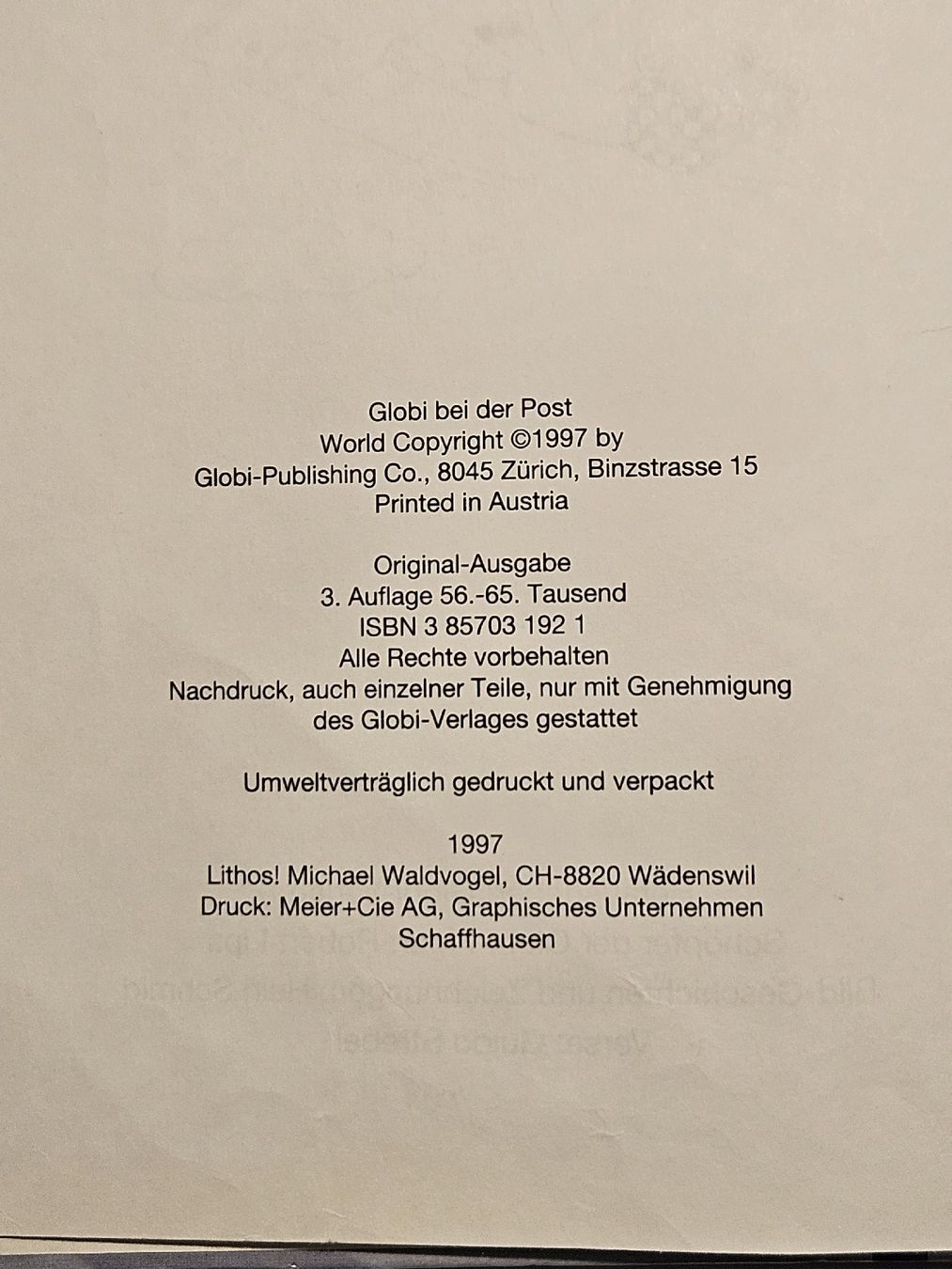 Comics: Globi bei der Post / 3. Aufl. 1997 / Kinderbuch – Gebraucht aus Oberdorf BL von BaldenEagle 1
