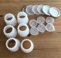 6 moules Tupperware vintage avec couvercles, état neuf