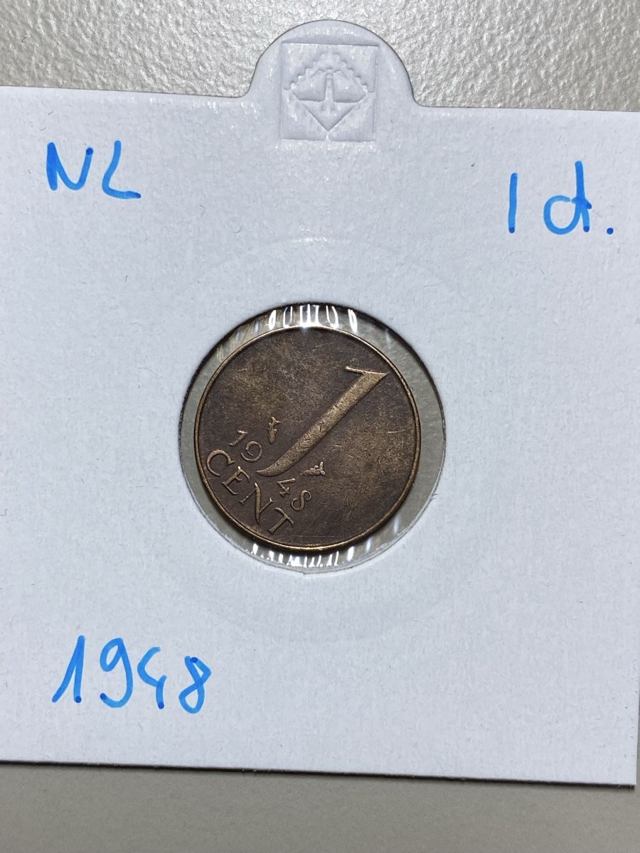 Alle Münzen: NL - 1 cent - 1948 – Gebraucht aus Payerne von Mike1682