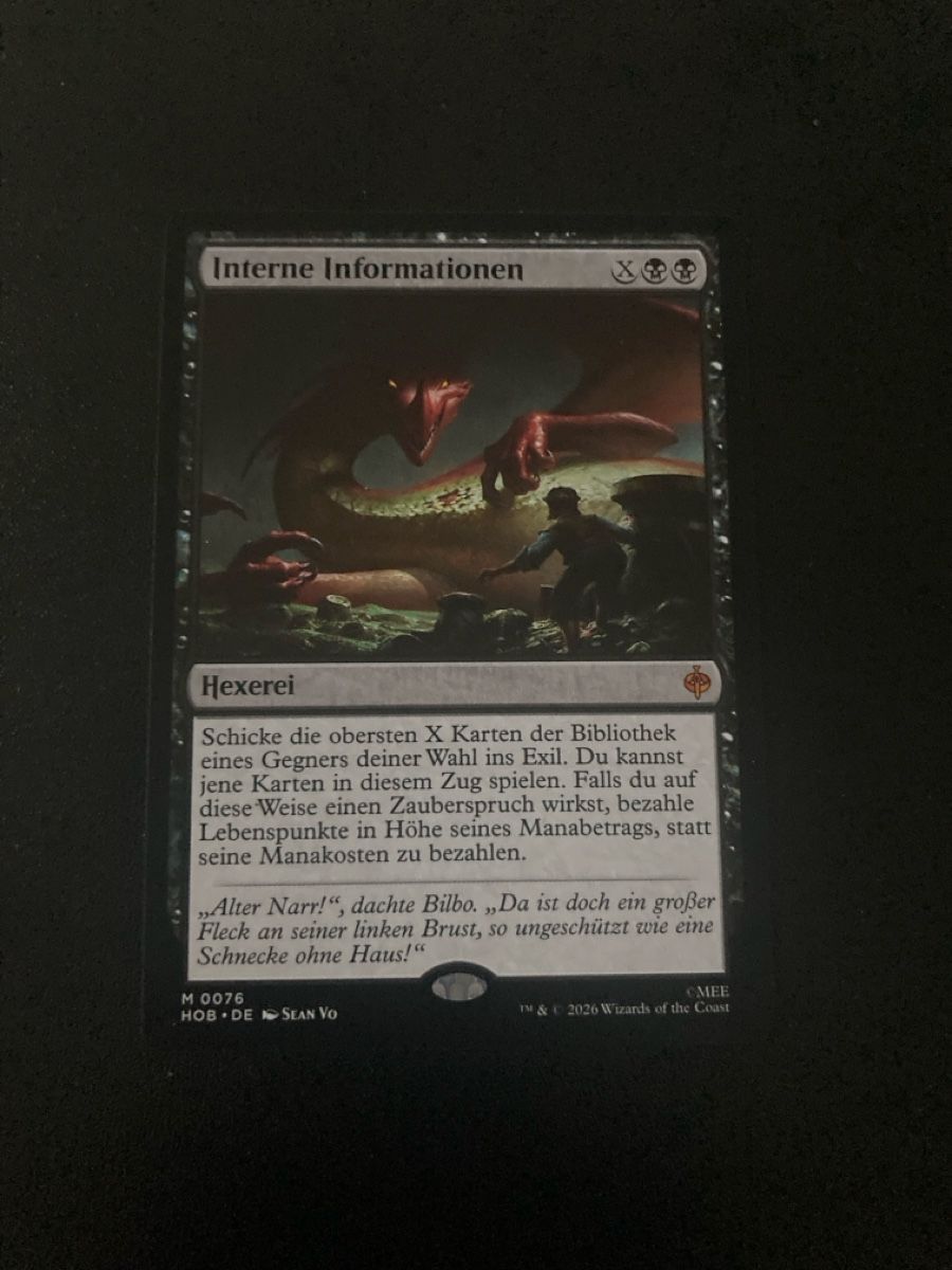 Magic The Gathering Carte collezionabili: Magic the Gathering Der Hobbit Interne Information – Usato da Ins venduto da teamfairerdeal