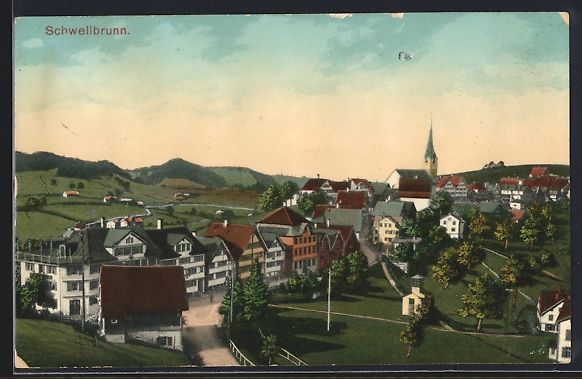 Cartoline postali: Schwellbrunn, Teilansicht aus der Vogels – Usato da Berlin venduto da bartko-reher