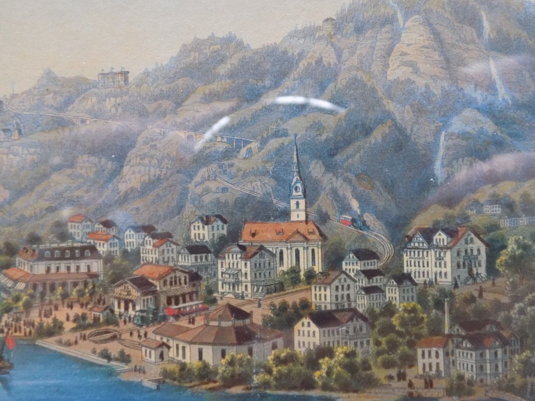 Gravures: Vitznau Rigi Rahmen über Eck vergoldet – D'occasion à Risch par Rischli15 8