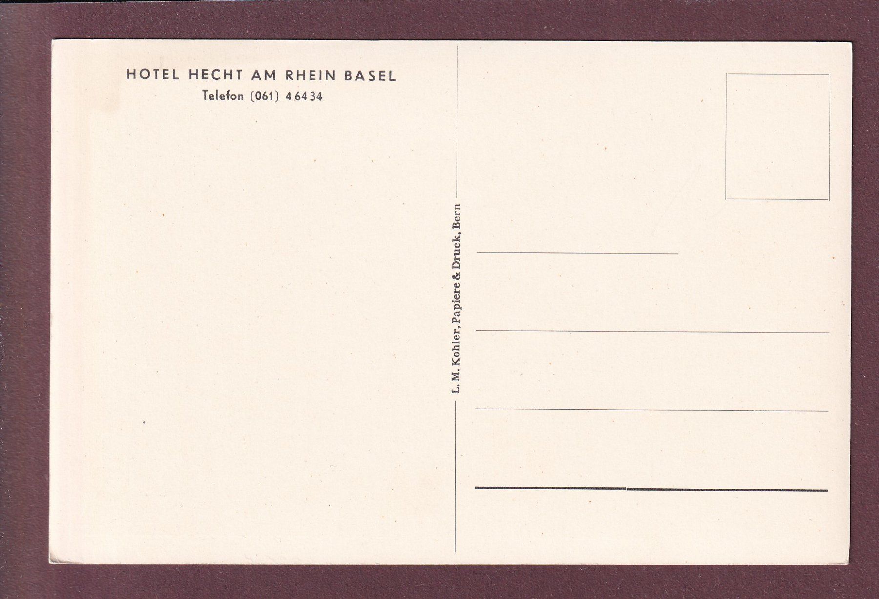 Cartoline postali: BASEL - Hotel Hecht am Rhein – Usato da Pully venduto da nicecards 1