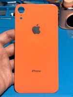 VITRE ARRIÈRE IPHONE XR orange (AVEC LOGO)