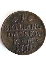 Münze 1 Skilling Danske 1771 Christian VII
