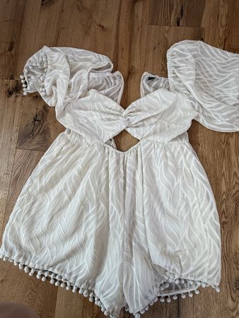 Sommerlicher Jumpsuit Criss-Cross-Detail weiss Gr. M 38 