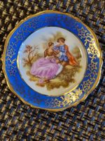 Miniaturteller Fragonard mit Kobalt und Goldrand