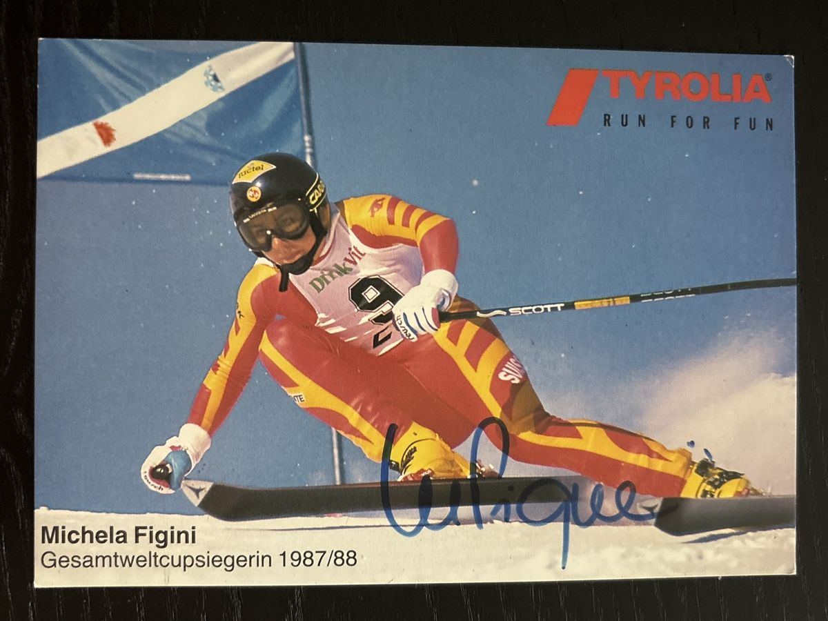 Autografi: Originale Autogrammkarte Michela Figini-Ski Legende! – Usato da Uetendorf venduto da hoisle