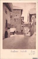 Zuoz GR // 1918 Dorfstrasse Turm // Winter