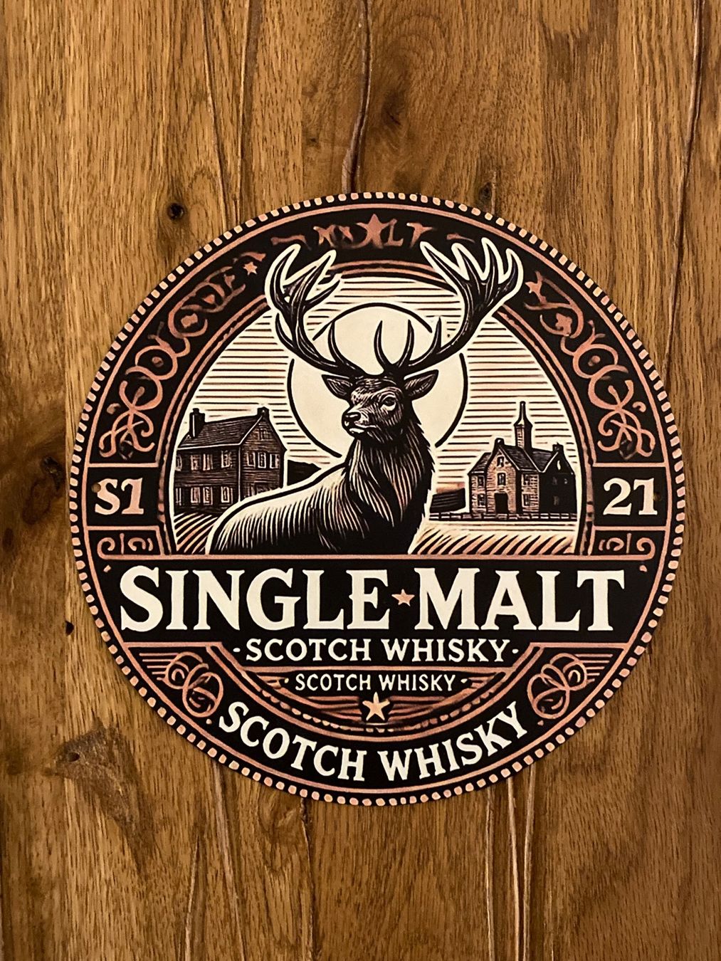 Glenfiddich Bevande alcoliche: Glenfiddich Single Malt Whisky - Schönes Blechschild – Nuovo e nell'imballaggio originale da Bremgarten AG venduto da Eurotiz