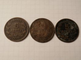Griechenland 3x5 Lepta 1869