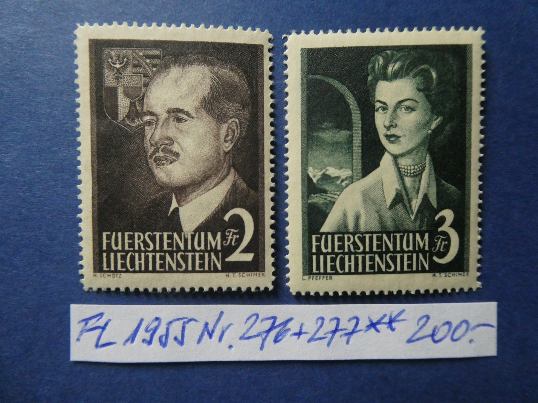 Alle Briefmarken: FL 1955 Nr. 276+277 postfrisch ** – Gebraucht aus Lausen von Herbamare01