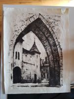 Autolithografie Zeichnung Bild Barbakan