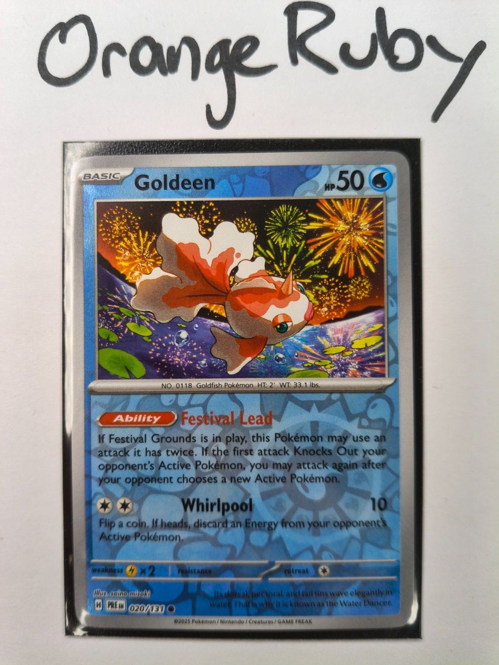 Pokémon Carte collezionabili: Goldeen 020/131 REVERSE HOLO Prismatic Evolutions PRE EN – Usato da St. Gallen venduto da OrangeRuby