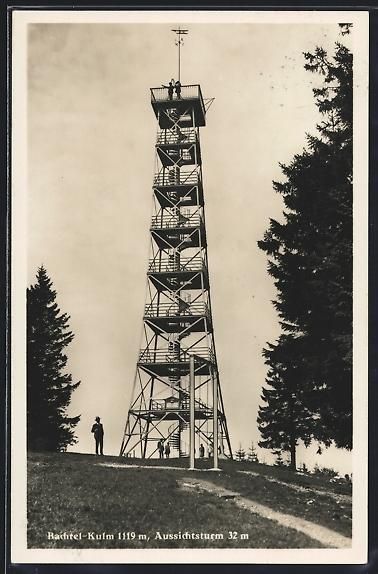 Cartoline postali: AK Bachtel-Kulm, Aussichtsturm, 1932 – Usato da Berlin venduto da bartko-reher