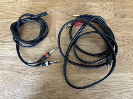 2 câbles Minijack stéréo - 2 jack 6.3mm 1.5m et 2m