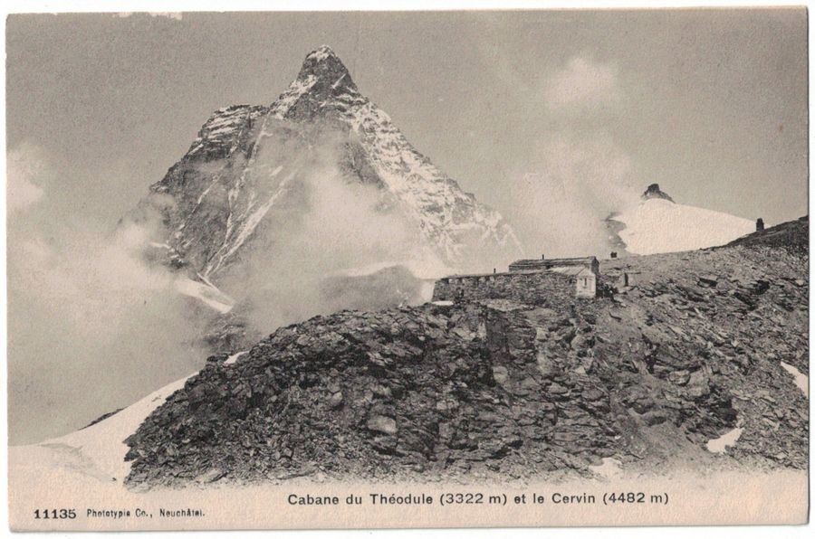 Cartoline postali: Cabane du Théodule et le Cervin, circulée 1910 – Usato da Frauenfeld venduto da POML