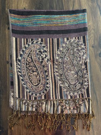 Pashmina Schal altrosa/beige/hellbraun/bunt - Neu