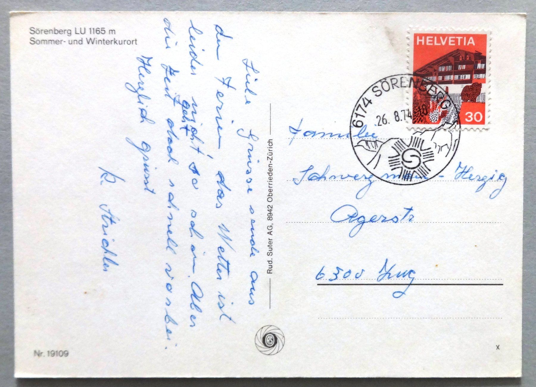 Cartoline postali: Kurort Sörenberg 1165 m – Difettoso da Fétigny venduto da Billy2miny 1