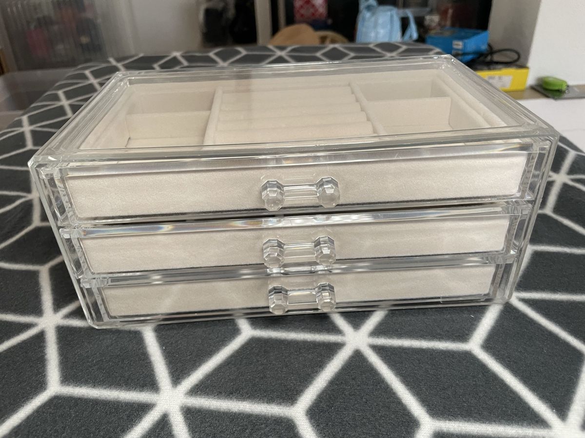 Schmuckkästen: Schmuckkasten transparent 3 Schubladen  – Gebraucht aus Rheineck von cha_p9qy 1
