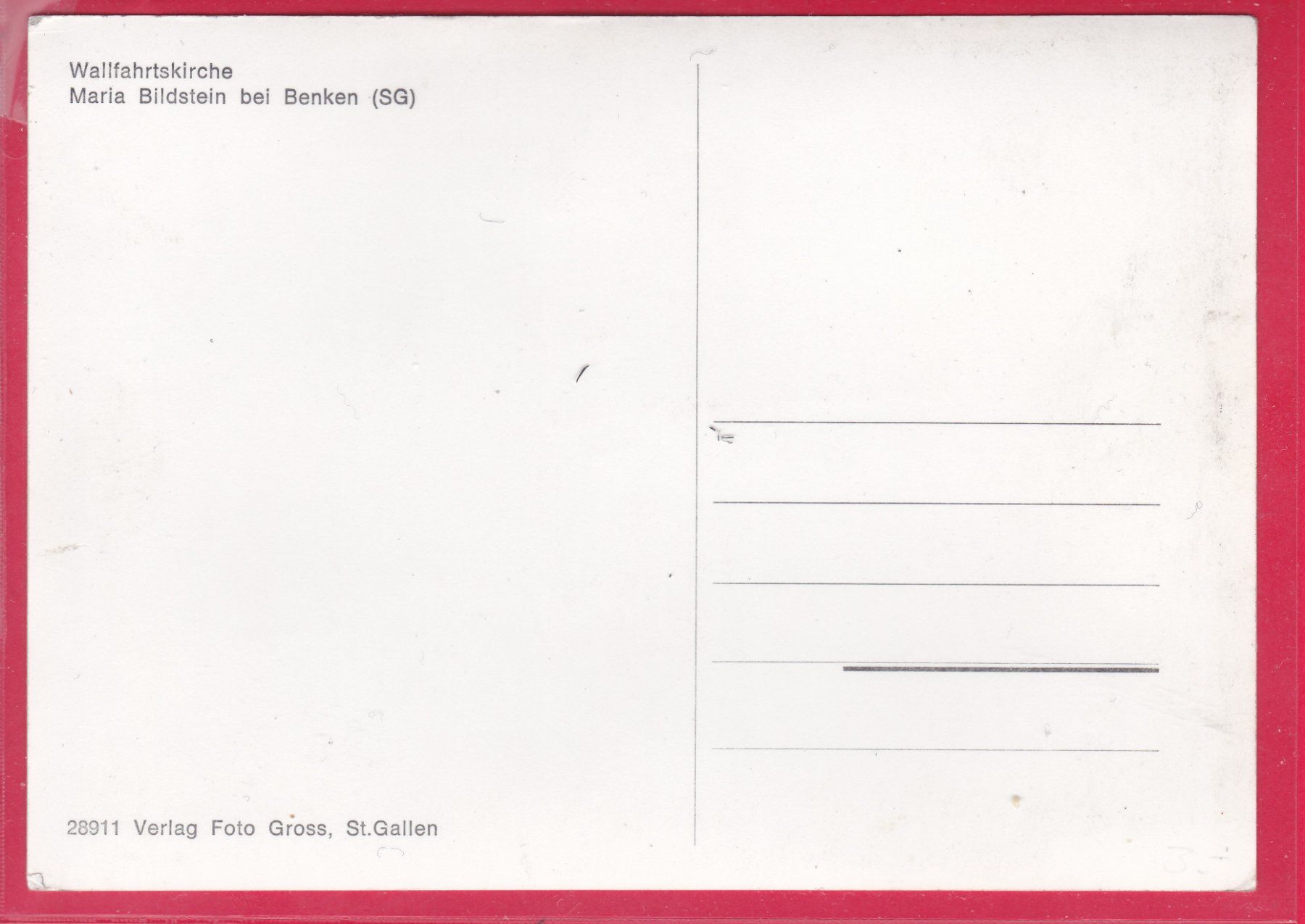 Cartoline postali: WALLFAHRTSKIRCHE MARIA BILDSTEIN BEI BENKEN SG – Usato da Oberrieden venduto da Gebirgsstelze 1