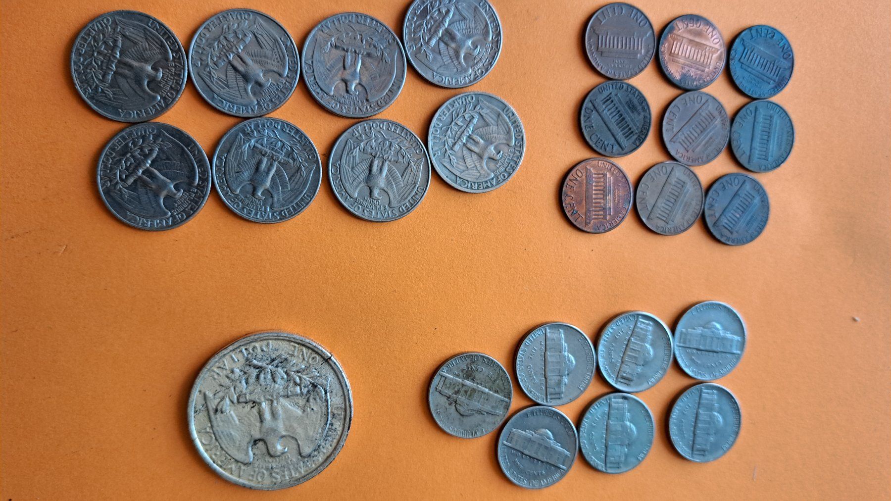 Tutti le monete: 1 Dollar 1865 +div.Cents +div.Quarter – Usato da Affeltrangen venduto da Handre 8