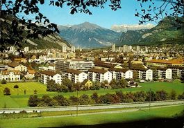 CHUR Kasernenstrasse gegen den Rheintal und Scesaplana