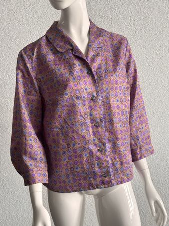 Vintage Blouse floral print purple size M great condition