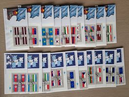 UNO NEW YORK, 20 Briefe mit den STAATSWAPPEN, meist 4er-Bl.