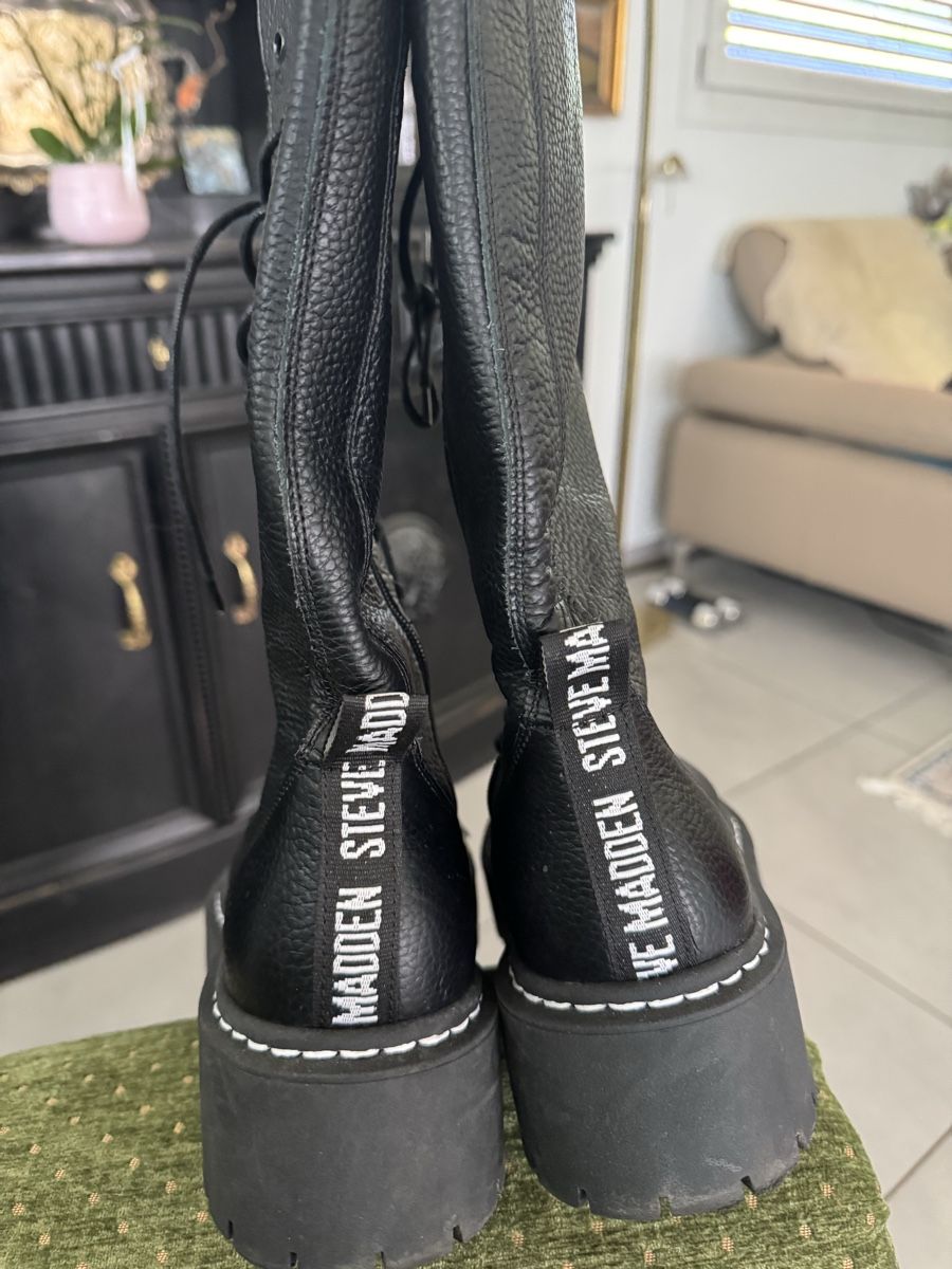 Steve Madden Scarpe da donna: Steve Madden Leather Combat Boots, S39Black Style! – Usato da Root venduto da rzi_d87b 3