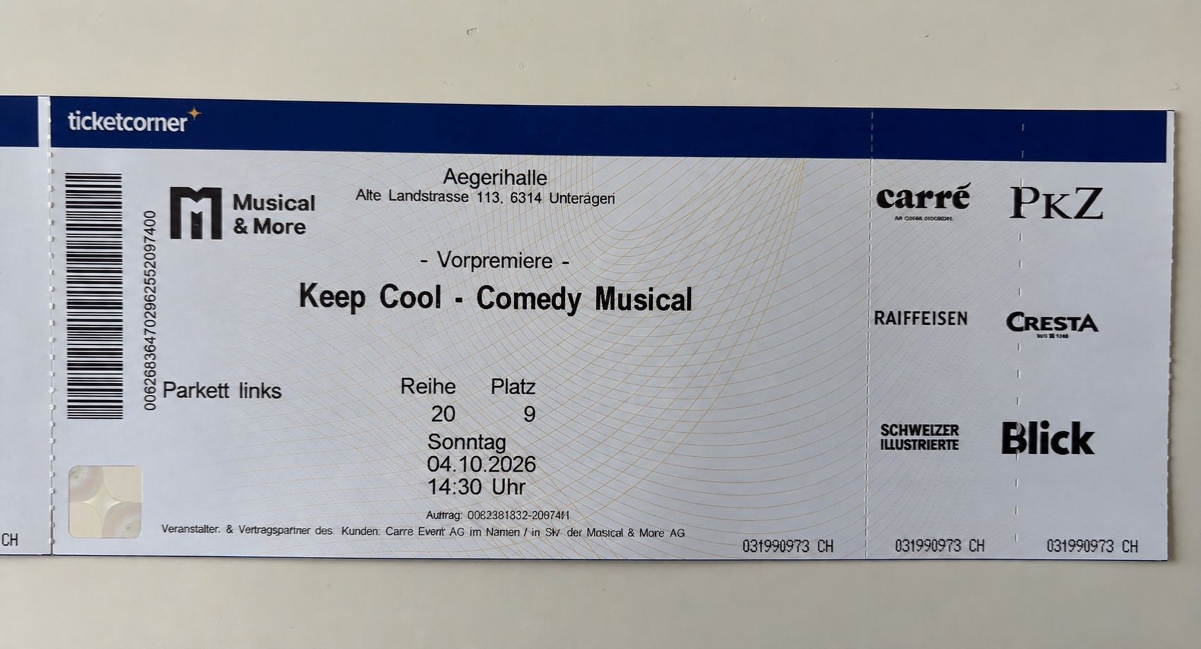 Tickets: Keep Cool 2 Tickets – Neu und originalverpackt aus Luzern von gum_22xg