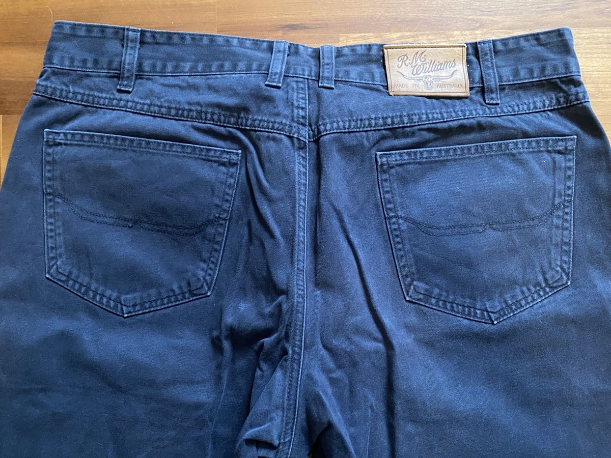 Pantaloni: R.M. Williams Herren Hose, Blaugrau, Grösse 38 – Nuovo (secondo la descrizione) da Böbikon venduto da Kathi3000_ 3
