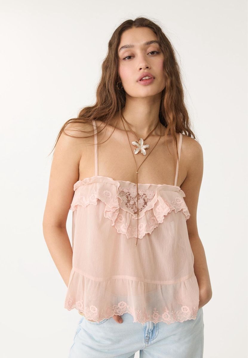 Stradivarius Tops: Stradivarius Flowing Strappy Lace TOP S – D'occasion à Rümlang par svent 1
