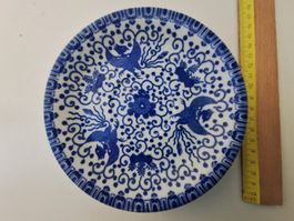 Vintage blau-weisse Untertasse aus Japan