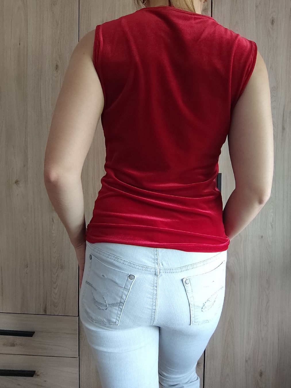 Tops: Velvet Ruched Top Red Size S – D'occasion à Mägenwil par VintageGirly 4