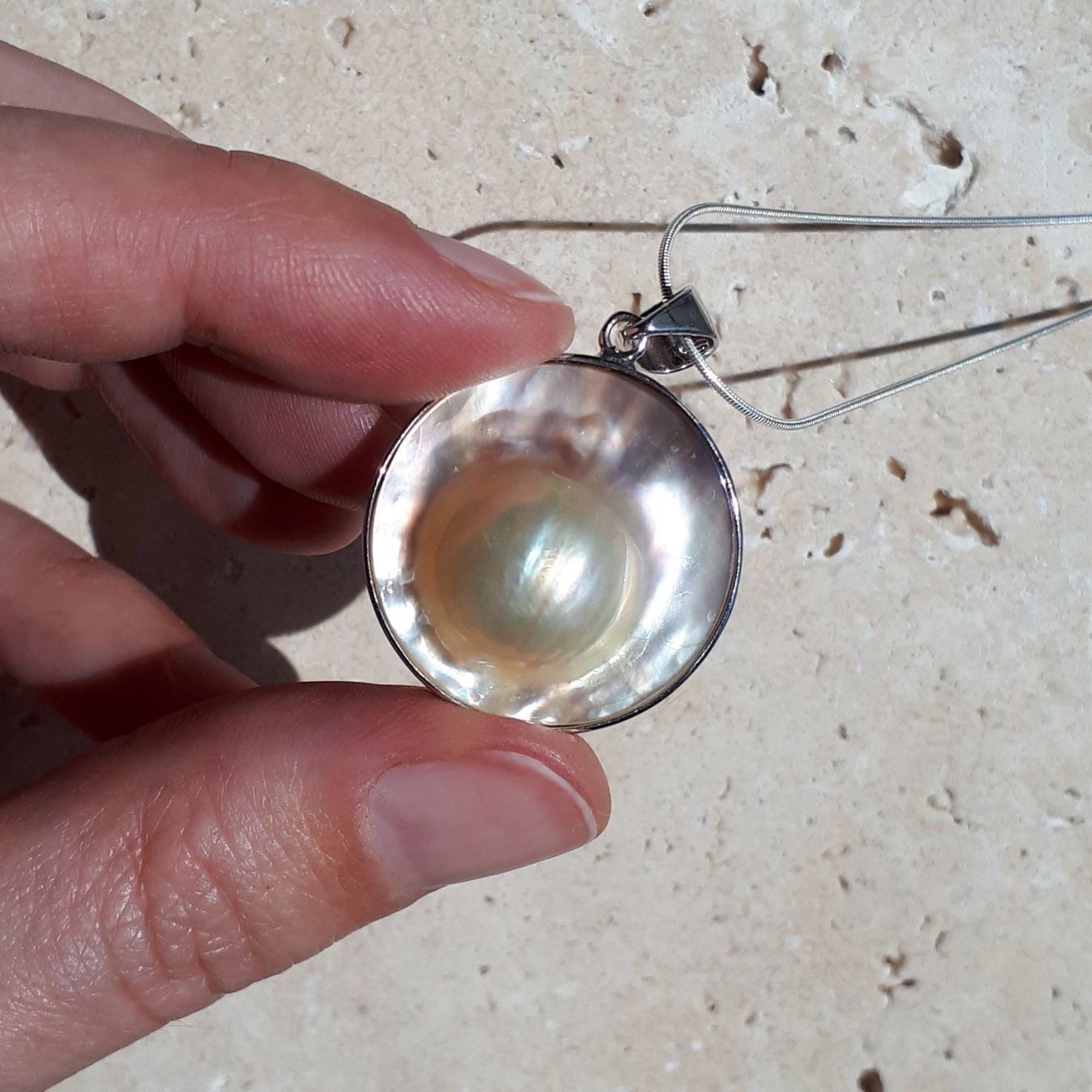Catenine: Neu, marbe Perlekette silber – Nuovo e nell'imballaggio originale da Richterswil venduto da Viorella 3