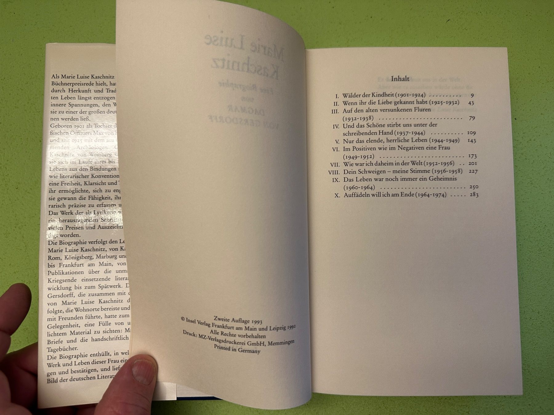 Libri: Dagmar von Gersdorff: Marie Luise Kaschnitz. Eine Biographie – Usato da Zürich venduto da allp 3