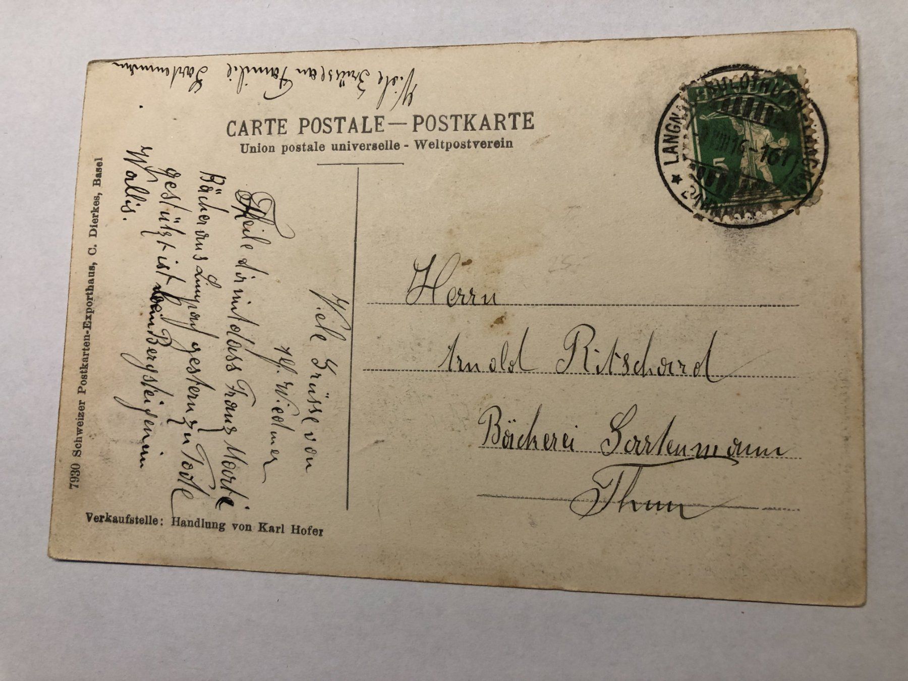 Ansichtskarten: Gruss aus Limpach 1916 – Gebraucht aus Pfäffikon ZH von Waltoversand 1